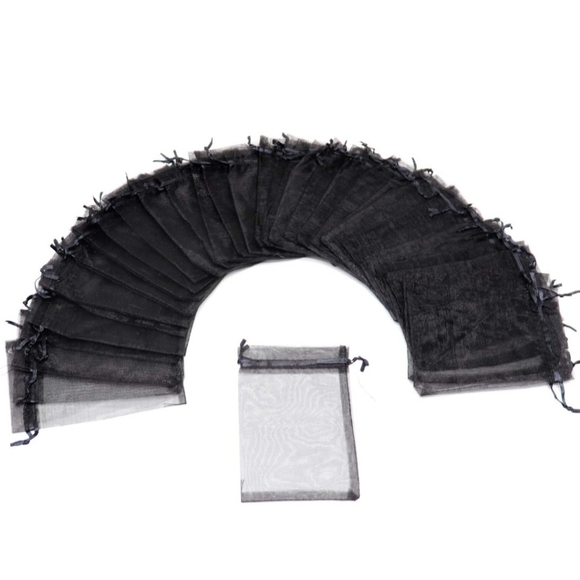 ⭐️5 for 20⭐️ 10 Black Organza Drawstring Bags 3" x 4" - Picture 7 of 8